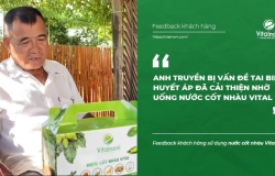 Anh Truyền bị vấn đề Tai Biến - huyết áp đã cải thiện nhờ uống nước cốt nhàu Vital - Vitalnoni.com