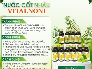 Nước cốt nhàu trị bệnh gì? Giải mã tác dụng nước cốt trái nhàu Vitalnoni với tiểu đường, huyết áp, xương khớp