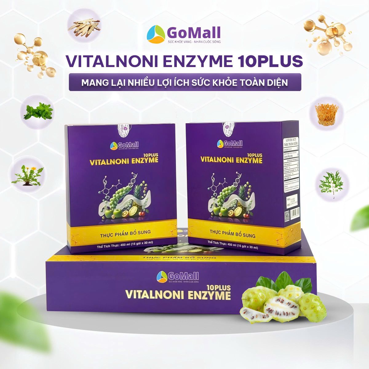 Thành phần và cơ chế tác động của Vitalnoni Enzyme 10Plus