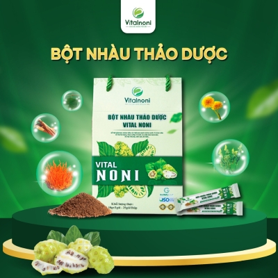 BỘT NHÀU THẢO DƯỢC VITAL - Hộp 25 Gói x 10gr/gói