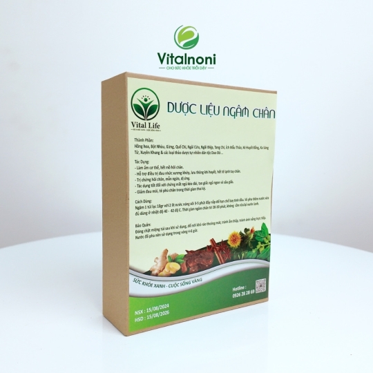 DƯỢC LIỆU NGÂM CHÂN Vital
Hộp 15 gói x 15gr/gói 