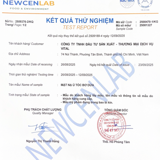 MẶT NẠ Ủ TÓC BƠ DỪA
Hũ 300gr