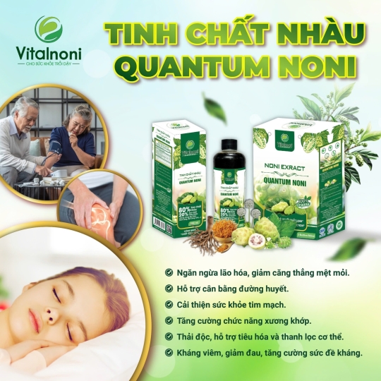 Tinh chất Nhàu Quantum Noni - Hộp 2 chai x 500ml/chai - Vital Noni