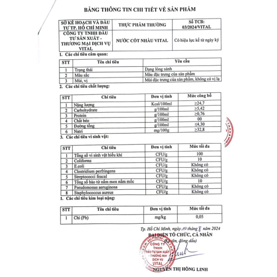 NƯỚC CỐT NHÀU VITAL
Hộp 10 chai x 100ml/chai
